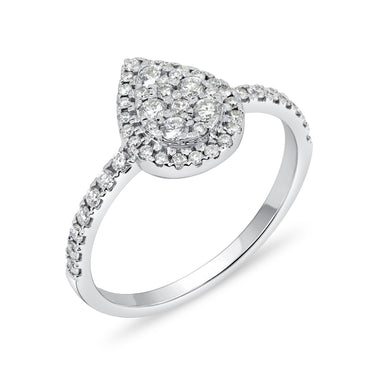 Pear mini diamond ring